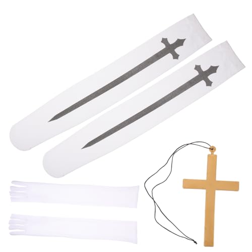 LRXIYODE 1Satz Nonnenkostüm Mit Oberschenkel Hohen Nonnenhandschuhen Kreuzanhänger Für Karneval Mottopartys Weißes Nonnen Outfit Mit Accessoires LRXIYODE 1Satz Nonnenkostüm Mit Oberschenkel Hohen Nonnenhandschuhen Kreuzanhänger Für Karneval Mottopartys Weißes Nonnen Outfit Mit Accessoires von LRXIYODE