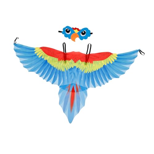 LRXIYODE Papageienflügel Kostüm Satz für Kinder Vogel Umhang Maske Kostüm für Partys Schulaufführungen LRXIYODE Papageienflügel Kostüm Satz für Kinder Vogel Umhang Maske Kostüm für Partys Schulaufführungen von LRXIYODE