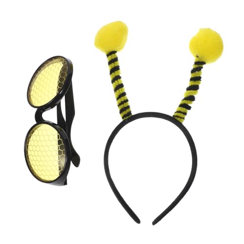 LRXIYODE 1satz Bienen Kostüm Mit Stirnband Und Sonnenbrille Für Halloween Und Karneval Cartoon Stil Party Zubehör Für Erwachsene Und Leicht Und Langlebig Teiliges von LRXIYODE