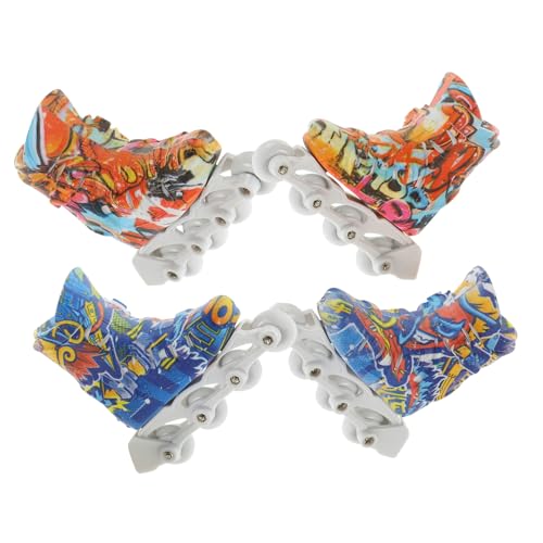 LRXIYODE 2 Paare Bunte Finger Rollschuhe Miniatur Skate aus Hochwertigem Kunststoff Robust und Langlebig für Fingerbewegung Stressabbau und Tischdekoration für Fingerboarding und LRXIYODE 2 Paare Bunte Finger Rollschuhe Miniatur Skate aus Hochwertigem Kunststoff Robust und Langlebig für Fingerbewegung Stressabbau und Tischdekoration für Fingerboarding und von LRXIYODE