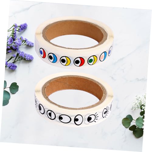 LRXIYODE 2 Rollen DIY Augen Aufkleber Modell Etiketten Selbstklebend Bunt Schwarz Weiß für Schüler Bastelprojekte Scrapbooking Dekoration von LRXIYODE