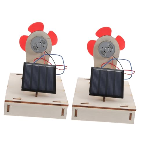 LRXIYODE 2 Sätze DIY Solar Holzventilator Bausatz Solarbetriebenes Lernspielzeug für Leichtes Experimentierset für Schulprojekte Pädagogisches von LRXIYODE
