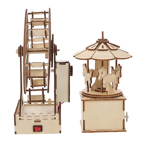 LRXIYODE 2 Sätze Holzmechanisches Lernspielzeug aus Holz Jigsaw Bausatz Kognitives für Ab Jahren Pädagogisches Geschenk für Geburtstag und Weihnachten von LRXIYODE