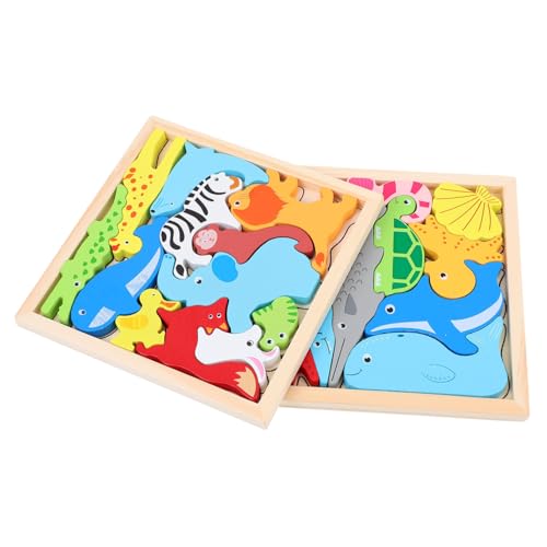 LRXIYODE 2 Sätze Holzpuzzle für Teiliges Lernspielzeug aus Holz mit Cartoon Tiermotiven Pädagogisches Denkfähigkeiten und Kommunikation für Kleinkinder und Vorschulkinder LRXIYODE 2 Sätze Holzpuzzle für Teiliges Lernspielzeug aus Holz mit Cartoon Tiermotiven Pädagogisches Denkfähigkeiten und Kommunikation für Kleinkinder und Vorschulkinder von LRXIYODE