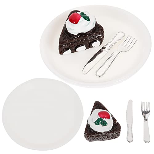 LRXIYODE 2sätze Miniatur Kuchen Mit Teller Teiliges Modell Für Puppenhaus Dekoration Realistisches Kunstwerk Für Foto Requisiten Spielzeug Und Kreative Szenen von LRXIYODE