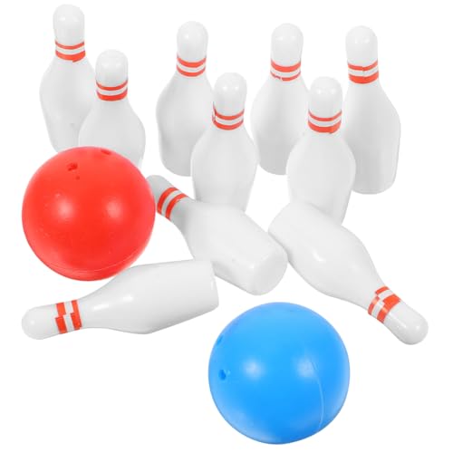 LRXIYODE 2 Sätze Miniatur Bowling Modell Teilig Mini Haus Dekoration aus Langlebigem Resin Realistisch Handgefertigt Tragbar Niedliches Kegelspiel Zubehör für Kinderzimmer und Sammler von LRXIYODE
