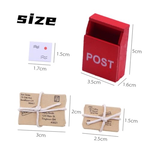 LRXIYODE 2 Sätze Miniatur Briefkasten mit Mini Paketen Puppenhaus Zubehör Mikrolandschaft Dekoration für Gartenhaus und Kleine Häuser von LRXIYODE