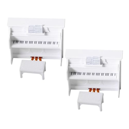 LRXIYODE 2 Sätze Miniatur Klavier mit Hocker Weiß Realistische Miniatur Stehendes Piano Modell für Puppenhaus Dekoration Fotografie Requisite und Kinderspielzeug LRXIYODE 2 Sätze Miniatur Klavier mit Hocker Weiß Realistische Miniatur Stehendes Piano Modell für Puppenhaus Dekoration Fotografie Requisite und Kinderspielzeug von LRXIYODE