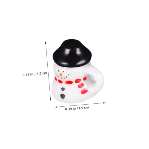 LRXIYODE 2 Sätze Miniatur Porzellan Teeservice Snowman Design Keramik Puppenhaus Zubehör Mini Teetassen und Kännchen für Festliche Deko und Rollenspiel von LRXIYODE