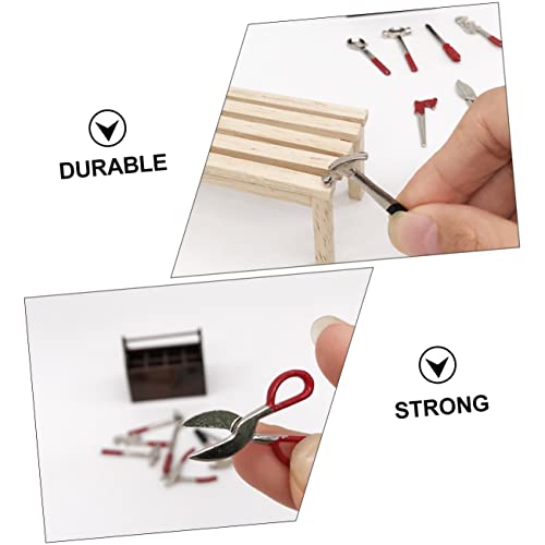 LRXIYODE 2 Sätze Puppenhaus-Modell Mini werkzeugkoffer Hausmodell Zubehör für Puppenhaus Familien-Toolbox-Anzugsmodell Modellbausatz Toolbox für Dollhouse Legierung Braun von LRXIYODE