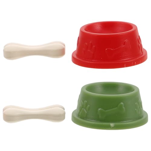 LRXIYODE 2 Sets Simulierter Hundetopf Tierfutternapf Tiernapf Für Miniaturen Futterspielzeug Für Puppenhaus Puppenhaus Miniaturnäpfe Puppenhaus Hundeteller Schüssel von LRXIYODE
