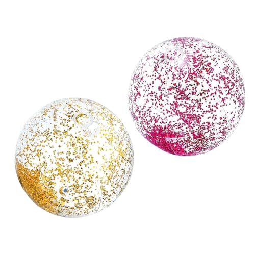 LRXIYODE 2 Stück Aufblasbarer Kinderball aus PVC Glitzernde Strandspielzeuge für Pumpe Leuchtend für Sommeraktivitäten und Strandpartys Zufällige Farbe Zufällige Farbe von LRXIYODE