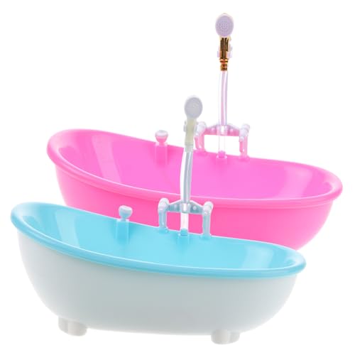 LRXIYODE 2 Stück Badezimmerbadewanne Mini badewanne Badespielzeug-Duschkopf Badewannenbecher Puppenschwimmbad Badewanne Spritzwasser Wasserspielzeug Plastik Wiederverwendbar von LRXIYODE