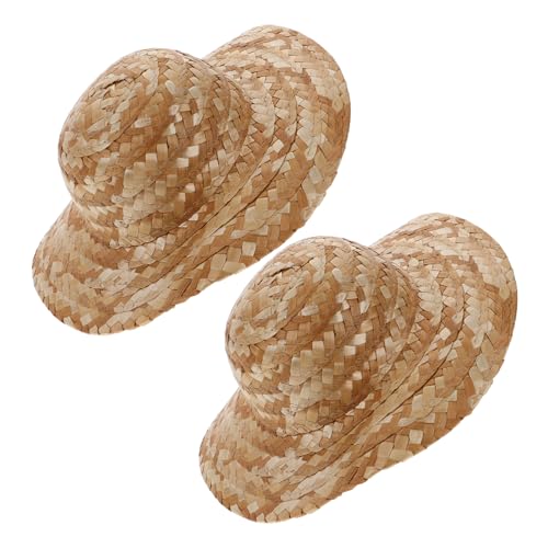 LRXIYODE 2 Stück Bastel Strohhüte für DIY Malhut Blanko Sonnenhut zum Bemalen für Party Strand Kreative Geschenkidee von LRXIYODE