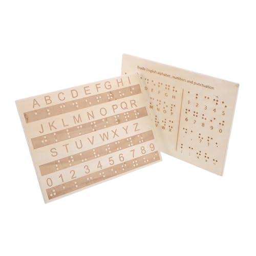 LRXIYODE 2 Stück Braille-Alphabet-tafel Für Blinde: Braille-lerntafel Aus Holz Mit Erhabenen Punkten, Buchstaben Und Zahlen – Tragbares Lernwerkzeug Für Sehbehinderte LRXIYODE 2 Stück Braille-Alphabet-tafel Für Blinde: Braille-lerntafel Aus Holz Mit Erhabenen Punkten, Buchstaben Und Zahlen – Tragbares Lernwerkzeug Für Sehbehinderte von LRXIYODE