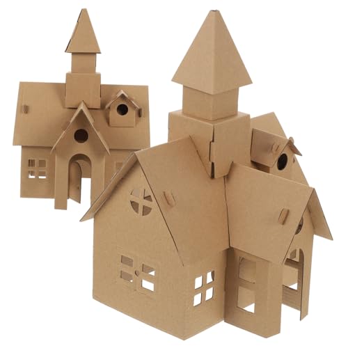 LRXIYODE 2 Stück DIY Baukastenset Graffiti Schloss Bauspielzeug für Kreatives Pädagogisches Lernspielzeug Fördert Fantasie und Praktische Fähigkeiten Geschenkidee für Jungen und Mädchen von LRXIYODE