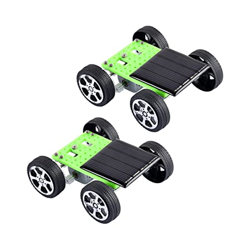 LRXIYODE 2 Stück DIY Mini Solar Auto Teiliges Solarbetriebenes Lernspielzeug für Umweltfreundliches Wissenschaftsspielzeug Fördert Kreativität und Geduld bei Kindern von LRXIYODE