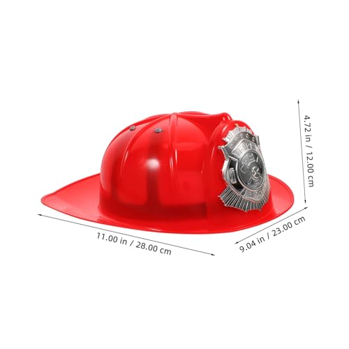 LRXIYODE 2 Stück Feuerwehrhelm aus Robustem Kunststoff Roter Feuerwehrhut für Faschingskostüm Rollenspiel und Karneval Sicherer Spielzeughelm für Mädchen und Jungen für Feuerwehr von LRXIYODE