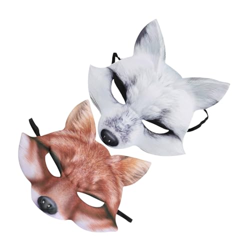 LRXIYODE 2 Stück Halbgesichts-fuchsmasken aus Leichtem EVA für Frauen Realistische Tier-cosplay-masken mit Flexiblem Band Komfortabel und Langlebig für Halloween Karneval und Maskerade LRXIYODE 2 Stück Halbgesichts-fuchsmasken aus Leichtem EVA für Frauen Realistische Tier-cosplay-masken mit Flexiblem Band Komfortabel und Langlebig für Halloween Karneval und Maskerade von LRXIYODE