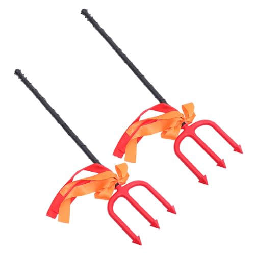 LRXIYODE 2 Stück Halloween Dreizack aus Kunststoff Realistische Teufel Requisite Leicht und Sicher für Halloween Partys und Cosplay Events für Erwachsene von LRXIYODE