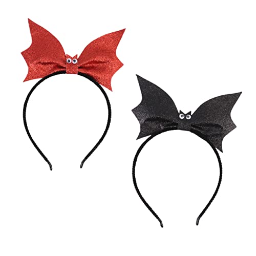 LRXIYODE 2 Stück Halloween Fledermaus Haarreif mit Glatter Oberfläche Komfortabler Attraktiver Bat Dekoration für Damen Halloween Kostüm Party und Cosplay von LRXIYODE