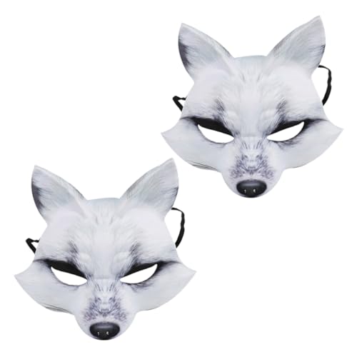 LRXIYODE 2 Stück Halloween Fox Masquerade Masken aus EVA Halbgesichts Tiermasken für Karneval Cosplay Party Zubehör für Damen und Herren LRXIYODE 2 Stück Halloween Fox Masquerade Masken aus EVA Halbgesichts Tiermasken für Karneval Cosplay Party Zubehör für Damen und Herren von LRXIYODE
