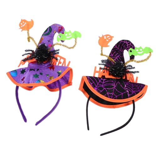 LRXIYODE 2 Stück Halloween Haarreif mit Spinnen und Hexenhut Design Dekorativer Haarschmuck für Party Gruselige Halloween Deko für Familie Freunde und Kostümfeste LRXIYODE 2 Stück Halloween Haarreif mit Spinnen und Hexenhut Design Dekorativer Haarschmuck für Party Gruselige Halloween Deko für Familie Freunde und Kostümfeste von LRXIYODE