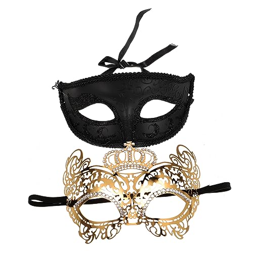 LRXIYODE 2 Stück Halloween Masquerade Halbgesichts Masken aus Metall mit Filigranem Muster für Damen und Herren Leichte Venezianische Party Masken für Kostüm Karneval und Bühnenauftritte LRXIYODE 2 Stück Halloween Masquerade Halbgesichts Masken aus Metall mit Filigranem Muster für Damen und Herren Leichte Venezianische Party Masken für Kostüm Karneval und Bühnenauftritte von LRXIYODE