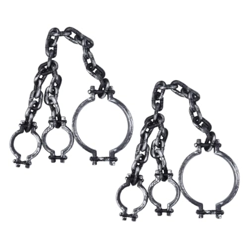 LRXIYODE 2 Stück Halloween Plastik Realistische Gefängnis Handschellen und Ketten für Kostüm Schmuck Vielseitige Gruselige Party-dekoration Requisiten für Halloween-party und Haunted House LRXIYODE 2 Stück Halloween Plastik Realistische Gefängnis Handschellen und Ketten für Kostüm Schmuck Vielseitige Gruselige Party-dekoration Requisiten für Halloween-party und Haunted House von LRXIYODE