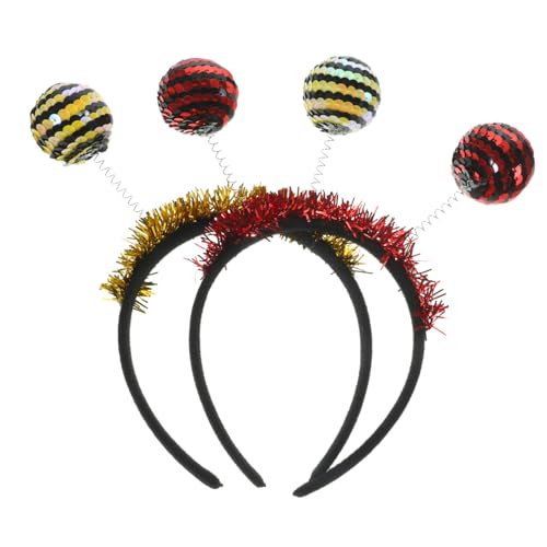 LRXIYODE 2 Stück Halloween Stirnband mit Pailletten Kugeln Niedlicher Haarschmuck für Erwachsene Elastisches Haarband für Karneval Kostüm Party und Alltag Langlebig und Einfach zu Tragen von LRXIYODE