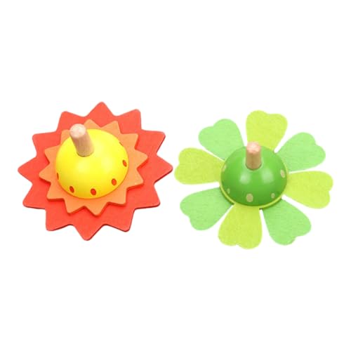 LRXIYODE 2 Stück Hölzerner Kreisel Zappelt Kreisel Dreht Sich Um Neugier Lernen Sensorisch Lustiges Gyroskop Spielzeuge -Desktop- Rotierende Oberteile Holz von LRXIYODE