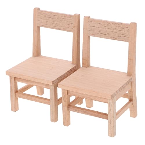 LRXIYODE 2 Stück Holz Miniatur Stühle für Puppenhaus Niedliche Möbel Modelle für Miniaturszenen für Puppenmöbel und Dekoration LRXIYODE 2 Stück Holz Miniatur Stühle für Puppenhaus Niedliche Möbel Modelle für Miniaturszenen für Puppenmöbel und Dekoration von LRXIYODE