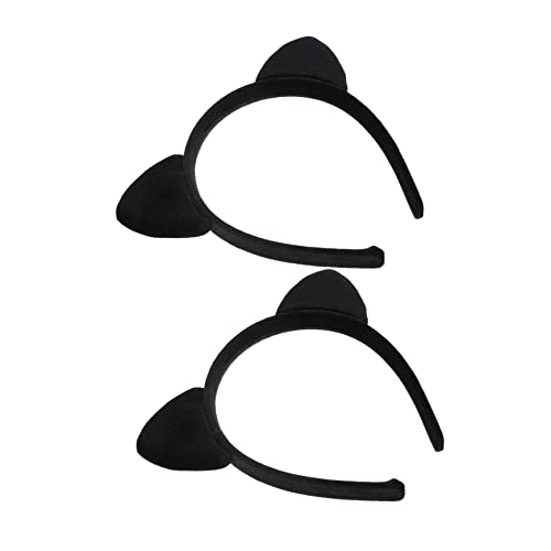 LRXIYODE 2 Stück Katzenohren Haarreifen für Damen Haaraccessoires für Cosplay Kostümpartys und Fotoshootings Hautfreundlich und Ansprechend Schwarz von LRXIYODE