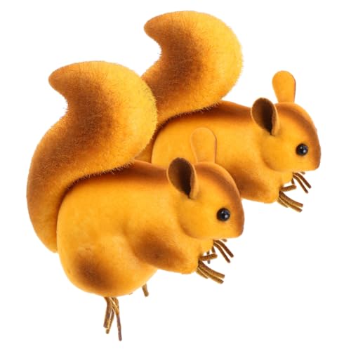 LRXIYODE 2 Stück Kleines Eichhörnchen-Modell Miniatur-eichhörnchen Mini-eichhörnchen Eichhörnchen Minifiguren Eichhörnchen Figur Simulation Eichhörnchen Falsches Eichhörnchen Schaum von LRXIYODE