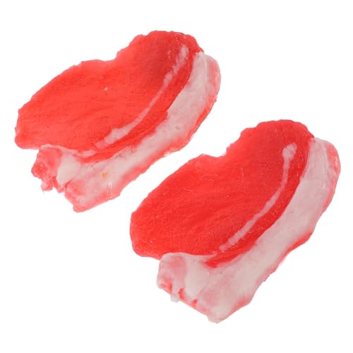 LRXIYODE 2 Stück Künstliches Schweinefleisch Modell Teilig Realistische Harz Lebensmittelattrappe Lebendige Dekoration als Fotorequisite und Tischornament für Zuhause Büro von LRXIYODE