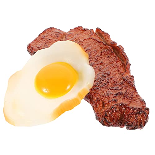 LRXIYODE 2 Stück Künstliches Steak mit Pochiertem Ei Teiliges Dekorationsmodell für Fotografie und Restaurant Realistisches Fake Food Requisiten für Zuhause und Büro LRXIYODE 2 Stück Künstliches Steak mit Pochiertem Ei Teiliges Dekorationsmodell für Fotografie und Restaurant Realistisches Fake Food Requisiten für Zuhause und Büro von LRXIYODE