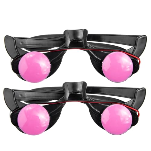 LRXIYODE 2 Stück LED Partybrille Clown Glühbrille mit Hochwertigem Sicher und Geruchlos Halloween Weihnachtsfeier Kostüm Zubehör Leuchtende Brillen Partydeko von LRXIYODE