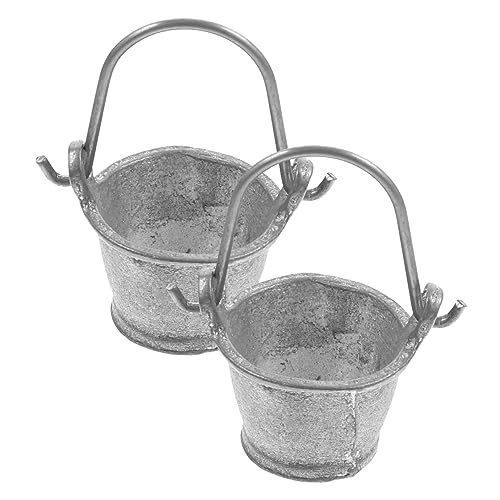 LRXIYODE 2 Stück Miniatur Wasser Eimer Teilig Miniaturküchen Zubehör mit Abgerundeten Kanten Strapazierfähiges Mini Garten Dekorationselement für Puppenhaus Kreatives von LRXIYODE