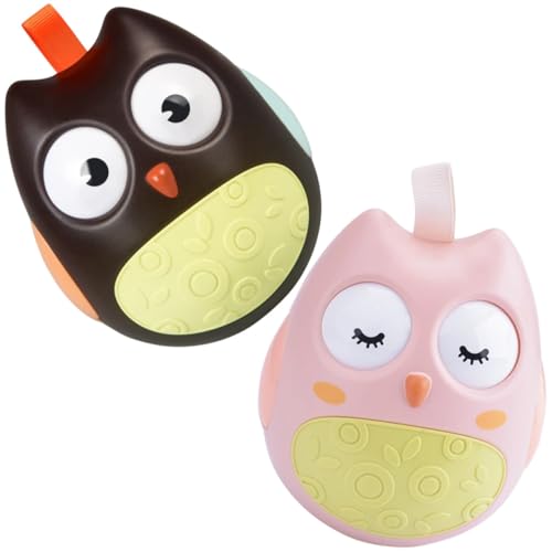 LRXIYODE 2 Stück Owl Tumbler Niedliches Rasselspielzeug Eulenform für Junge Mädchen von Jahren Musikalisches Lernspielzeug mit Melodischem für Kleinkinder Praktisch und Leicht für von LRXIYODE