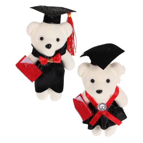 LRXIYODE 2 Stück Plüsch Graduation Bear Teilig Niedliche Abschluss Bären Deko Langlebige Stofftierpuppe Vlies als und Blumenstrauß Zubehör zur Abschlussfeier von LRXIYODE