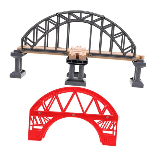 LRXIYODE 2 Stück Simulierte Gleise Eisenbahnbrücke Kleine Eisenbahngleisbrücke Modellbrücke Gleis Zugszene Brückenspielzeug Eisenbahnbrücke Eisenbahnbrücke Spielzeug Hölzernes von LRXIYODE