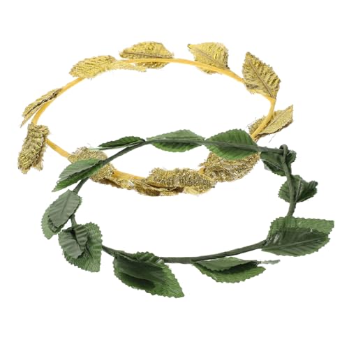 LRXIYODE 2 Stück Teiliges Blattkranz Römischer Kopfschmuck Gold Grün Leaf Crown Haarreif für Braut Cosplay Party Hochzeitsfest LRXIYODE 2 Stück Teiliges Blattkranz Römischer Kopfschmuck Gold Grün Leaf Crown Haarreif für Braut Cosplay Party Hochzeitsfest von LRXIYODE