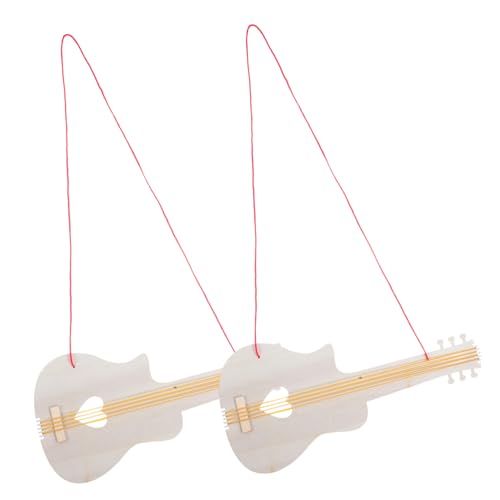 LRXIYODE 2 Stück Teiliges DIY Holzgitarren für Handbemalte Blanke Graffiti Gitarren aus Glattem Robustem Holz Kreatives Bastelspielzeug für Jungen und Mädchen Leicht und Realistisch von LRXIYODE