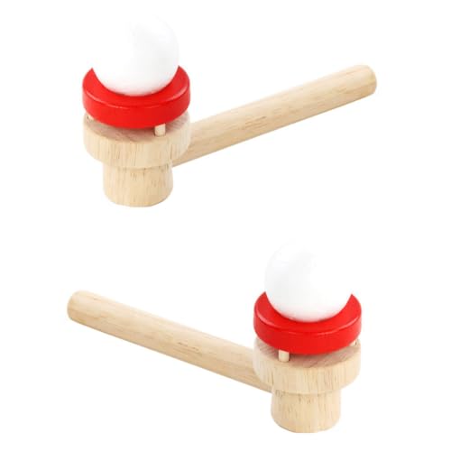 LRXIYODE 2 Stück Teiliges Holz Suspension Blowing Ball Bunt Interaktives Atemtraining Geeignet für Drinnen und Draußen Pädagogisches Geschenk für Jungen und Mädchen Party von LRXIYODE