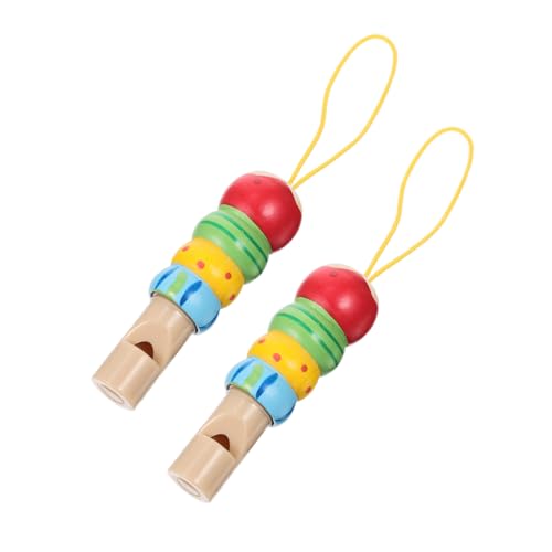 LRXIYODE 2 Stück Teiliges Holzpfeifen Pädagogisches Musikinstrument für Kleinkinder Kindersicheres Holzspielzeug Frühe Musikalischer Fähigkeiten Langlebig und Handfreundlich von LRXIYODE