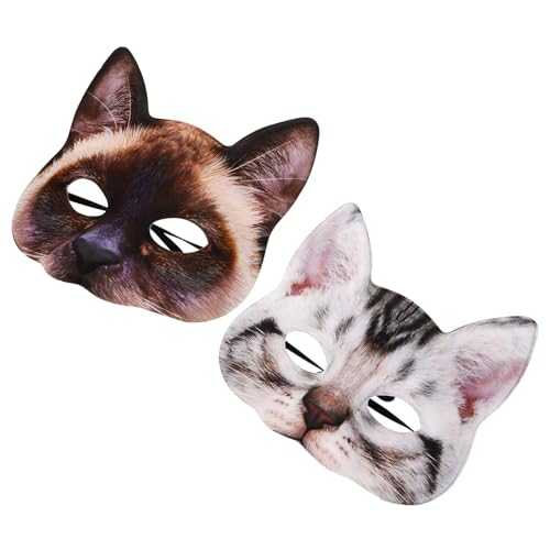 LRXIYODE 2 Stück Teiliges Katzenmasken Halloween Party Masquerade Cosplay Masken mit Augenausschnitten Realistische Tiermasken für Damen und Bequemes und Sicheres Material LRXIYODE 2 Stück Teiliges Katzenmasken Halloween Party Masquerade Cosplay Masken mit Augenausschnitten Realistische Tiermasken für Damen und Bequemes und Sicheres Material von LRXIYODE