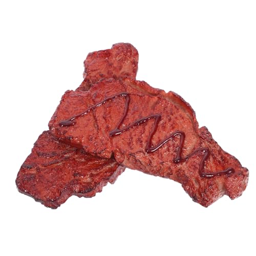 LRXIYODE 2 Stück Teiliges Künstliche Realistische Steak Deko Täuschend Echtes Fake Roastbeef Modell Langlebig Robust Braun für Marktauslage Küchendekoration Fotografie und Party von LRXIYODE