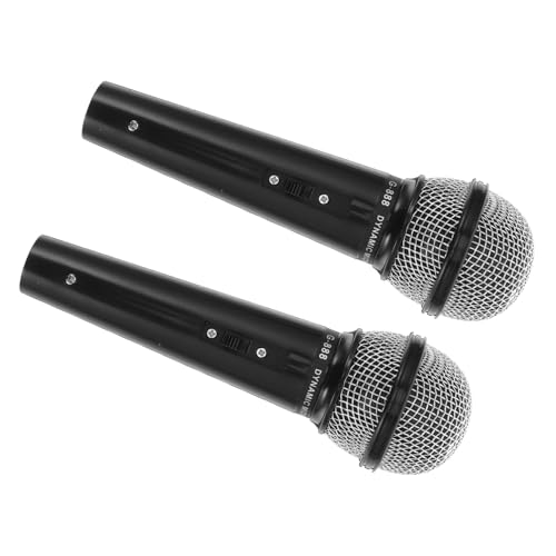 LRXIYODE 2 Stück Teiliges Kunststoff Simulationsmikrofon für Leicht Strapazierfähig Sicher als Party Requisite für Karaoke Tragbar für Drinnen und Draußen Schwarzes Mini Modell von LRXIYODE