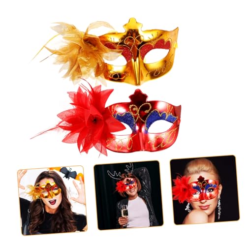 LRXIYODE 2 Stück Teiliges Masken mit Blumendekor Leichte und Bequeme Halbgesichts Masken für Maskenball Halloween und Cosplay Verstellbar für Damen und Herren Geeignet LRXIYODE 2 Stück Teiliges Masken mit Blumendekor Leichte und Bequeme Halbgesichts Masken für Maskenball Halloween und Cosplay Verstellbar für Damen und Herren Geeignet von LRXIYODE