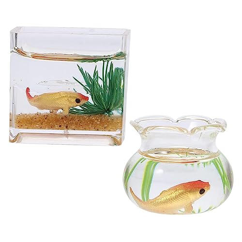 LRXIYODE 2 Stück Teiliges Mini Fischglas Puppenhaus Zubehör Dekorative Aquarium Figuren für Tischdekoration DIY Realistische Miniatur Fischschalen Zufällige Farben Zufällige Farbe LRXIYODE 2 Stück Teiliges Mini Fischglas Puppenhaus Zubehör Dekorative Aquarium Figuren für Tischdekoration DIY Realistische Miniatur Fischschalen Zufällige Farben Zufällige Farbe von LRXIYODE